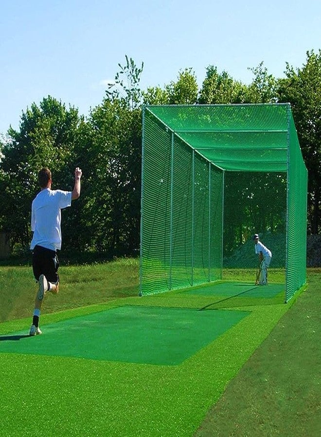 Korbax Practice Cricket Net | Heavy-Duty Nylon Cricket Training Net | UV Resistant & Weatherproof | Ideal for Outdoor Use in Grounds, Academies & Backyards (1mm, 80x10 Green) - Image 3