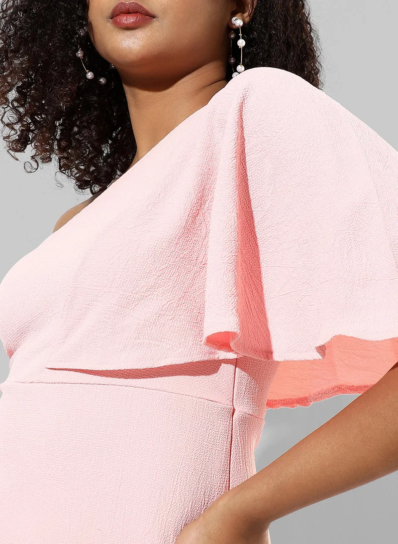 PINACOLADA  Women's Baby Pink Ruffle One-Shoulder Dress for Women | Best Price UAE