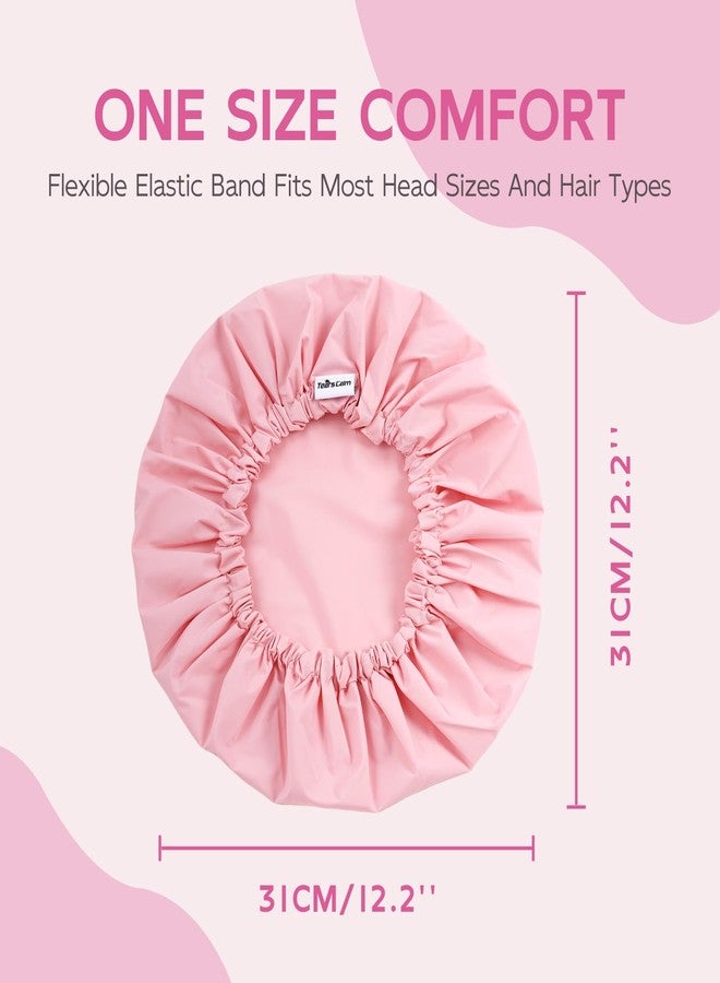Years Calm Shower Cap for Women Waterproof Reusable – 27g Ultra Lightweight Double-Layer Shower Bonnet, Secure Fit for Long, Curly Hair, Travel & Spa (Pink - Image 4