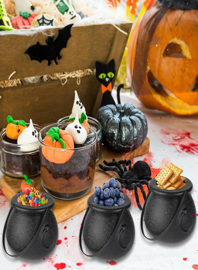 Junware 24pcs Mini Cauldrons with Handle Halloween, Witch Mini Cauldron Multi-purposed, Plastic Cauldron Candy Holder for Halloween & St. Patrick’s Day Party Favors Decor, Halloween Pot - Image 2
