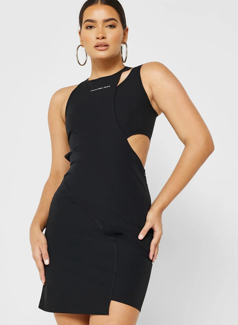 Calvin Klein Jeans Knitted Logo Detail Dress