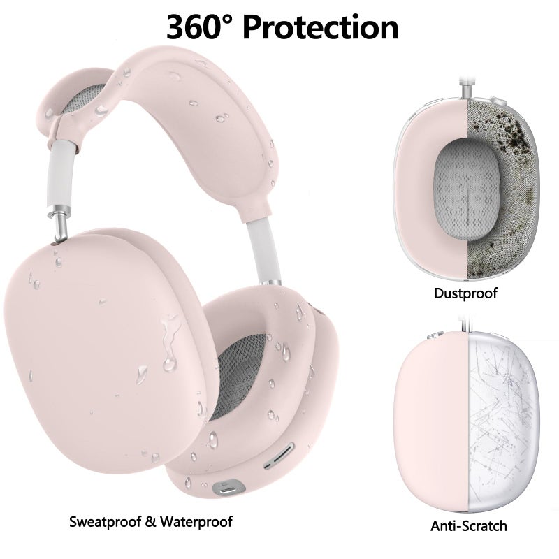 Polislime Silicone Case Cover for AirPods Max, Ear Pad Case Cover/Ear Cups Cover/Headband Cover for AirPods Max Headphones, Accessories Soft Silicone Protector for Apple AirPods Max New USB-C (2024) (Ivory) - Image 4