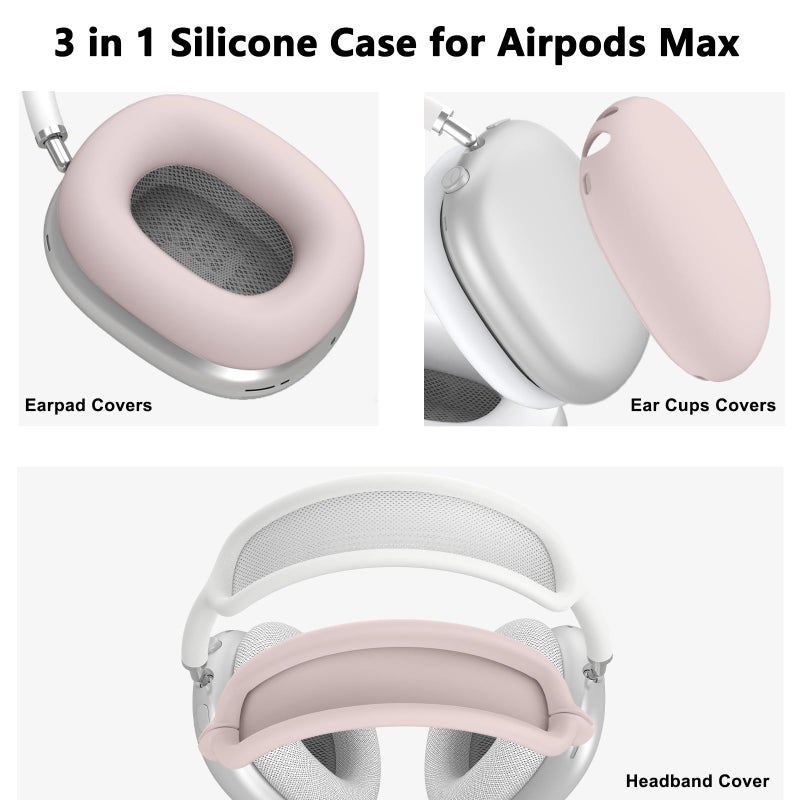 Polislime Silicone Case Cover for AirPods Max, Ear Pad Case Cover/Ear Cups Cover/Headband Cover for AirPods Max Headphones, Accessories Soft Silicone Protector for Apple AirPods Max New USB-C (2024) (Ivory) - Image 3