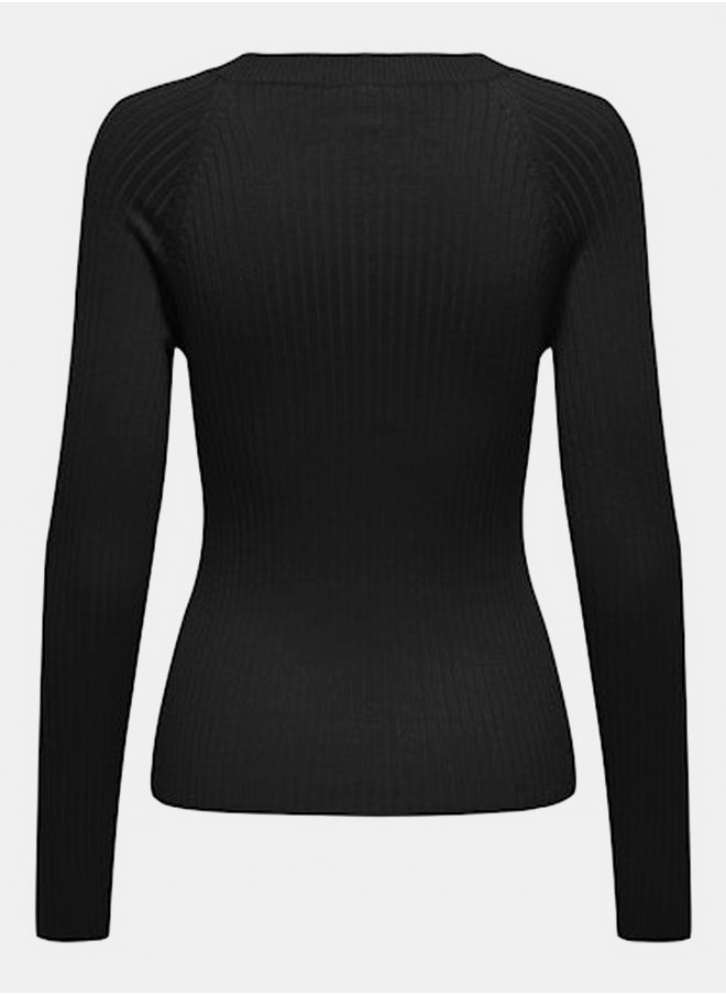 ONLY Onlmeddi Ls Button Detail O-Neck  - Image 4