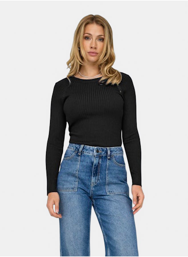 ONLY Onlmeddi Ls Button Detail O-Neck  - Image 1