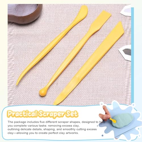 CoolShef Clay Art Tools Set – Acrylic Roller for Clay with Acrylic Sheets, Polymer Clay Tools Kit, Clay Making Tools, Clay Roller and Sheet, Acrylic Block for Clay DIY Sculpting and Modeling (8 Pcs) - Image 4