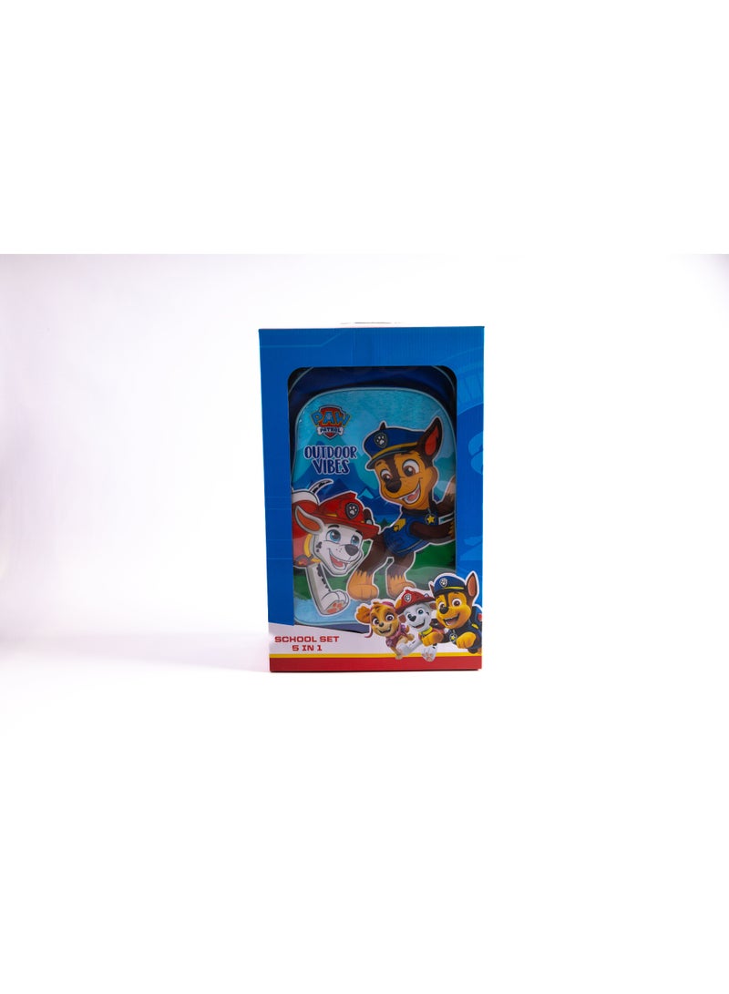 باو بترول مجموعة حقيبة مدرسية بعجلات مقاس 18 بوصة من باو باترول مع حقيبة غداء ومقلمة وزجاجة مياه وصندوق غداء - أزرق - Image 2