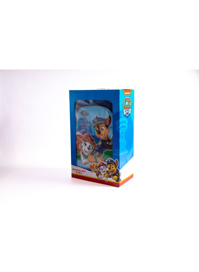 باو بترول مجموعة حقيبة مدرسية بعجلات مقاس 18 بوصة من باو باترول مع حقيبة غداء ومقلمة وزجاجة مياه وصندوق غداء - أزرق - Image 3