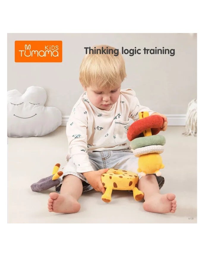 TUMAMA KIDS Tumama Plush Giraffe Soft Stacking Rings Stem Toy  - Image 4