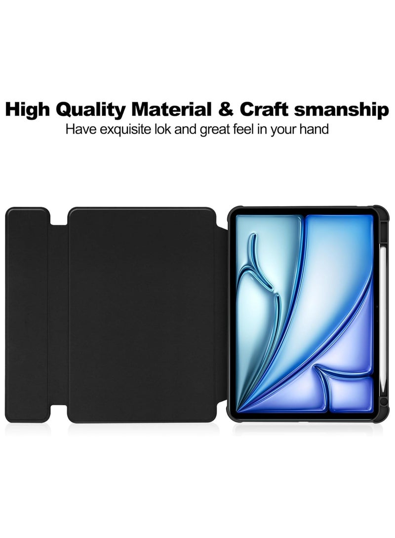 عام حافظة لوحة مفاتيح عربية ايباد اير 13 بوصة ام 3 2025 مع لوحة مفاتيح بلوتوث لاسلكية قابلة للفصل وغطاء واقي بفتحة قلم - Image 4