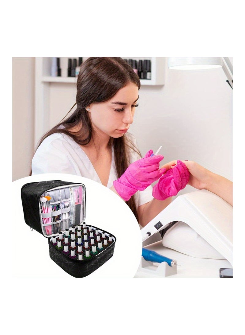 أوريتي منظم طلاء الأظافر أدوات الأظافر ذات الطبقة المزدوجة وحالة مجفف الأظافر مع الفواصل - Image 3