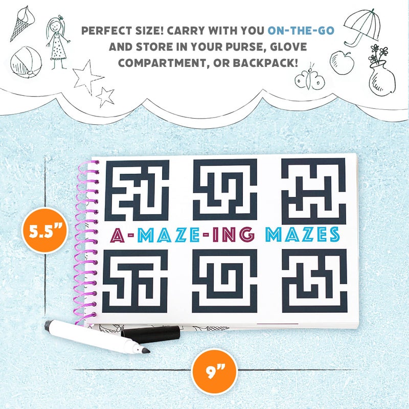 Squirrel Products Mom, I'm Bored Children's Activity Book, Fun Reusable Dry Erase Toy - Roadtrip Essentials, Word Games, Screen Free Activites for Kids Ages 3 and Up - Original Version - Image 5