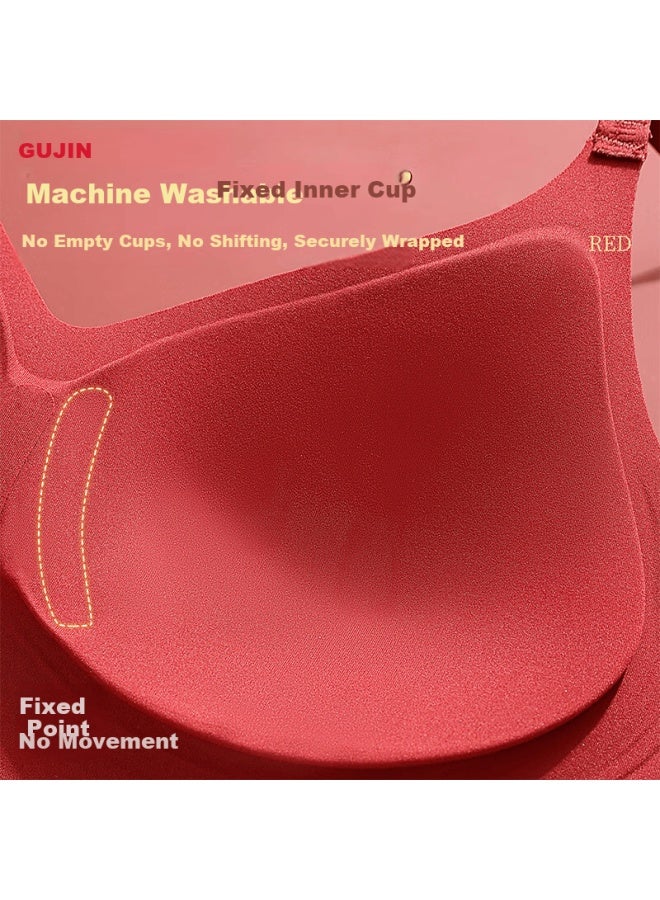 Gujin Red Lingerie Set Small Bust Push-up Bridal Wedding Underwear Gift Box For Festival Female Gift - Image 4