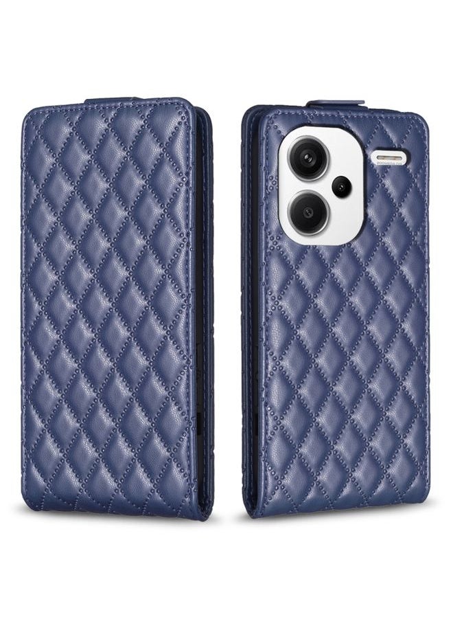 HuHa Case Cover For Xiaomi Redmi Note 13 Pro+ 5G Diamond Lattice Vertical Flip Leather Phone Case Blue 