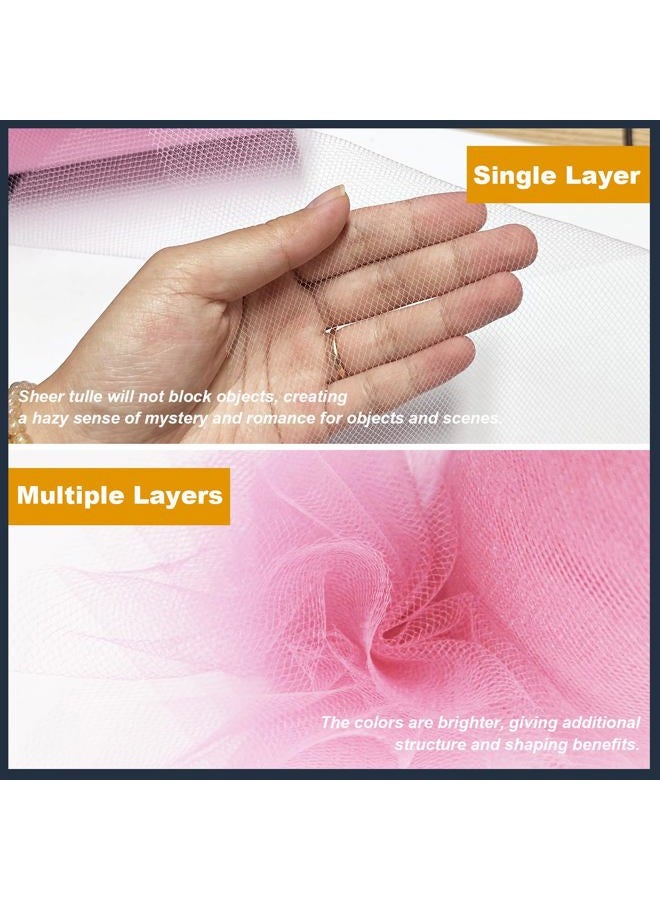 Ableme Deco Tulle Fabric Rolls 6 Inch by 100 Yards (300 feet) Tulle Spool for Wedding Party Decorations Gift Bow Craft Tutu Skirt,Pink - Image 4