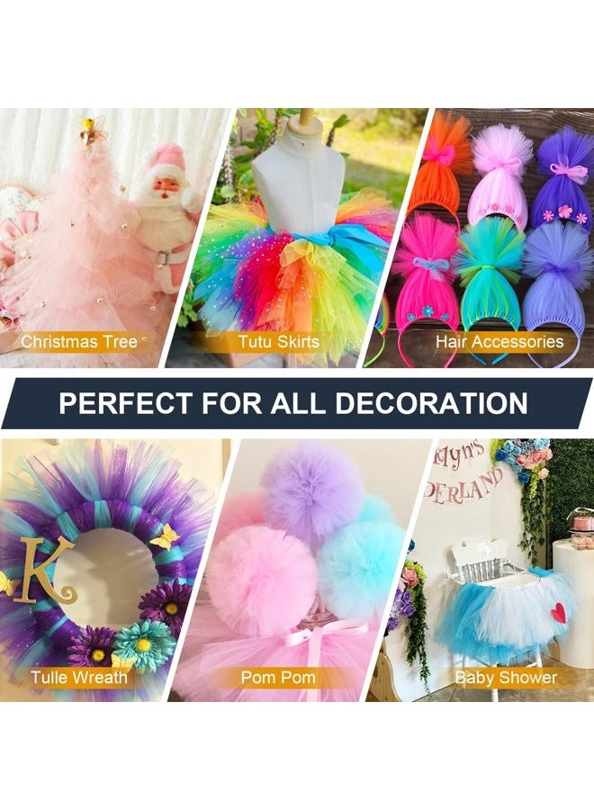 Ableme Deco Tulle Fabric Rolls 6 Inch by 100 Yards (300 feet) Tulle Spool for Wedding Party Decorations Gift Bow Craft Tutu Skirt,Pink - Image 5