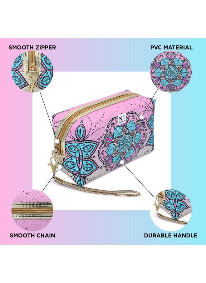 NFI essentials NFI essentials Printed Makeup Pouch Cosmetic Pouch for Women Travel Pouch Stationery Pouch for Girls Vanity Case Jewellery Organisers Pouch for Ladies  - Image 3