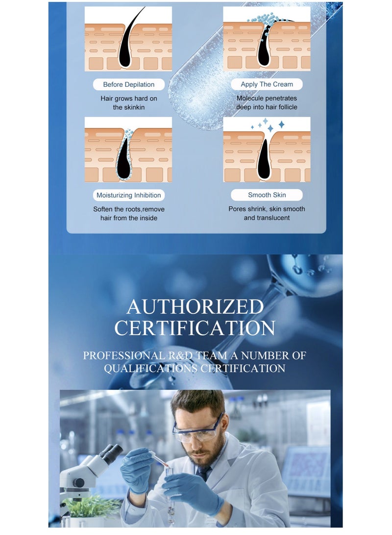 Fair King Hair removal cream for armpit hair removal, leg hair, special for sensitive skin, soothing and repairing underarms, hair removal without leaving traces per bottle 40g - Image 3