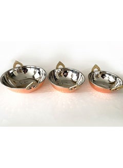 Royal Premium Pure Copper Kadhai Pan 3 Pieces Sizes  20 cm 18 cm 16 cm  - Image 2