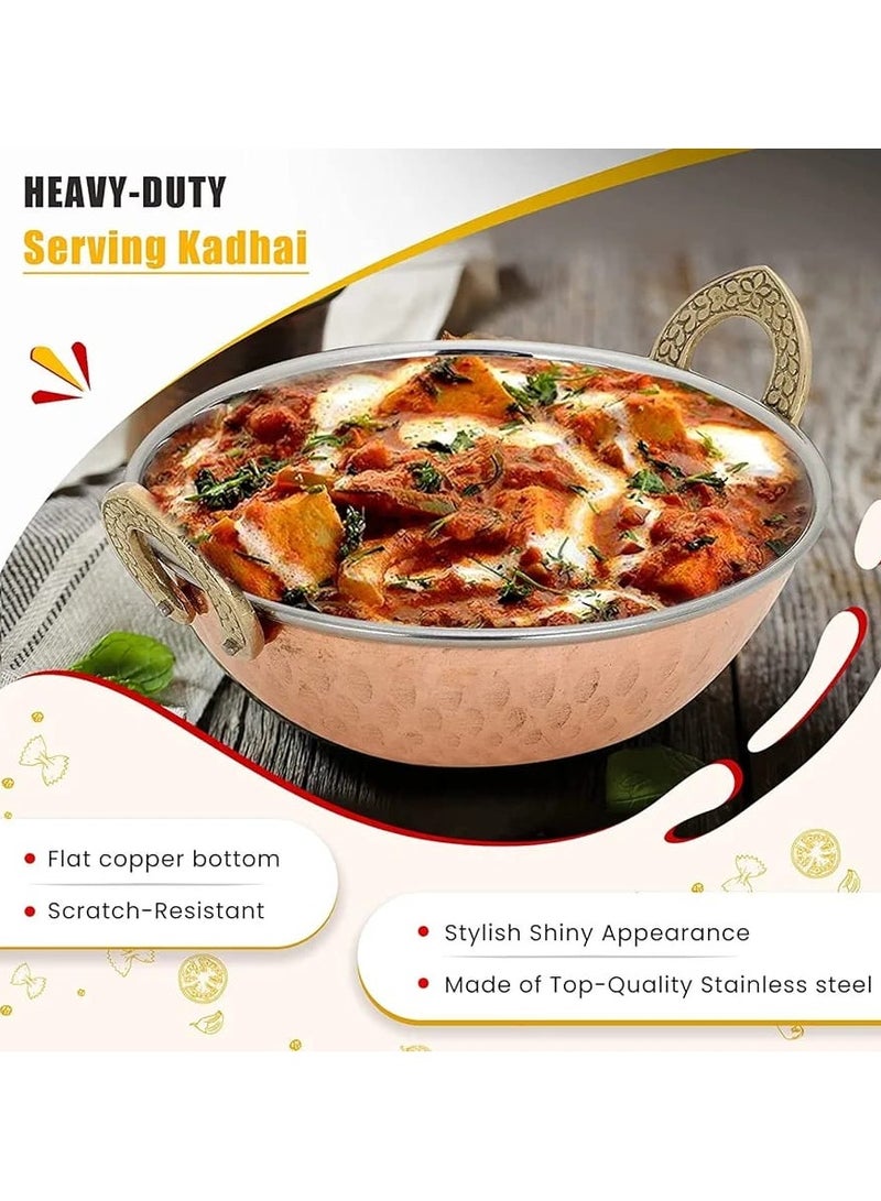 Royal Premium Pure Copper Kadhai Pan 3 Pieces Sizes  20 cm 18 cm 16 cm - Image 3