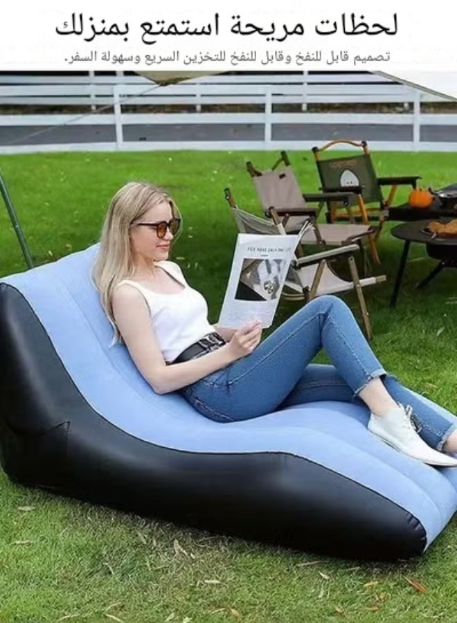 أريكة قابلة للنفخ أريكة محمولة على شكل حرف S أريكة قابلة للطي أريكة قابلة للطي أريكة قابلة للنفخ سرير قيلولة محمول - Image 2