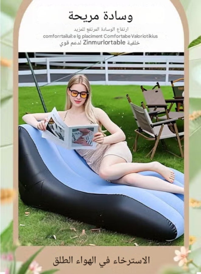 أريكة قابلة للنفخ أريكة محمولة على شكل حرف S أريكة قابلة للطي أريكة قابلة للطي أريكة قابلة للنفخ سرير قيلولة محمول - Image 5