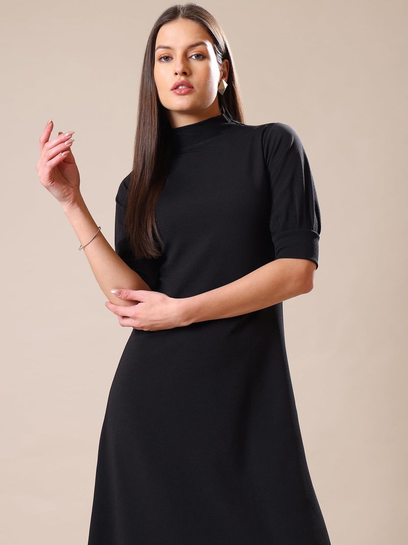 PURVAJA Women’s A-Line Knee Length Dress (Bely-123_Black_Medium) - Image 5