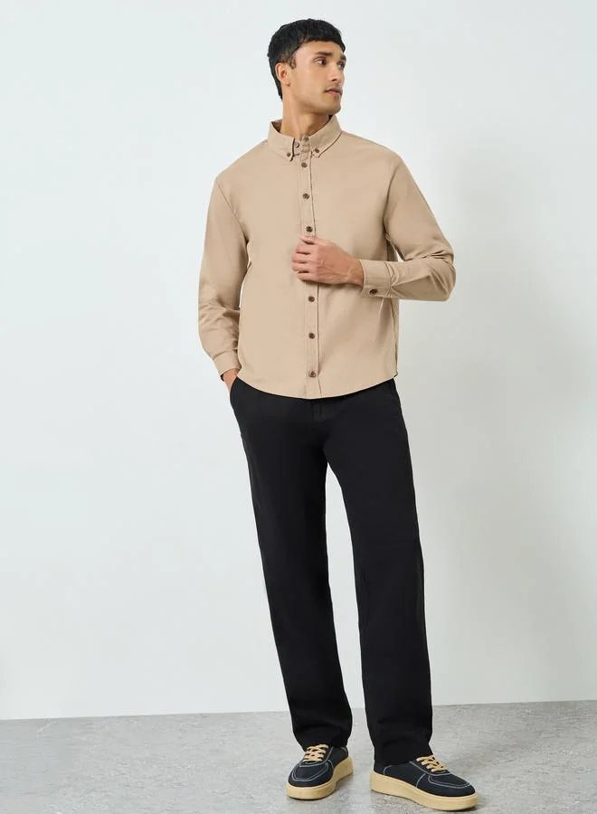 ستايلي قميص قطني بقصة مريحة