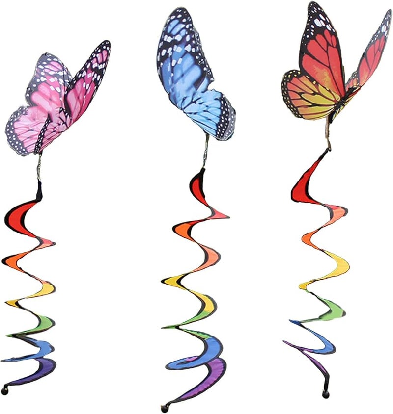 عاكس الرياح على شكل فراشة معلقة لتزيين الشرفة والحديقة الخارجية مع ترصيع دوار - Image 2