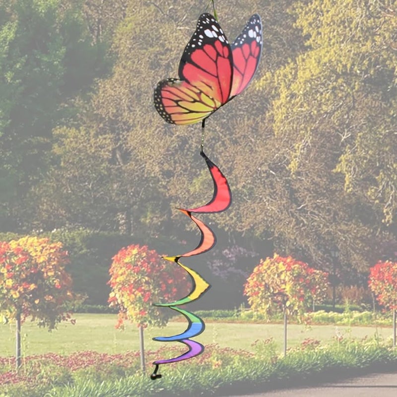 عاكس الرياح على شكل فراشة معلقة لتزيين الشرفة والحديقة الخارجية مع ترصيع دوار - Image 4