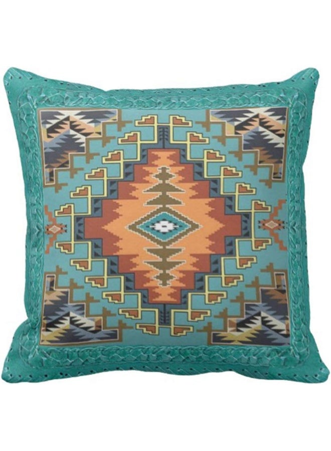 Emvency Set of 4 Throw Pillow Covers Tribal Western Geometric Colorful Nature Color Patterns Turquoise Orange Decorative Pillow Cases Home Decor Square 16x16 Inches Pillowcases - Image 2