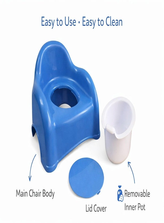 Maanit Baby Toilet Training Potty Seat with Upper Closing Lid with Removable Bowl (Blue) - Image 4