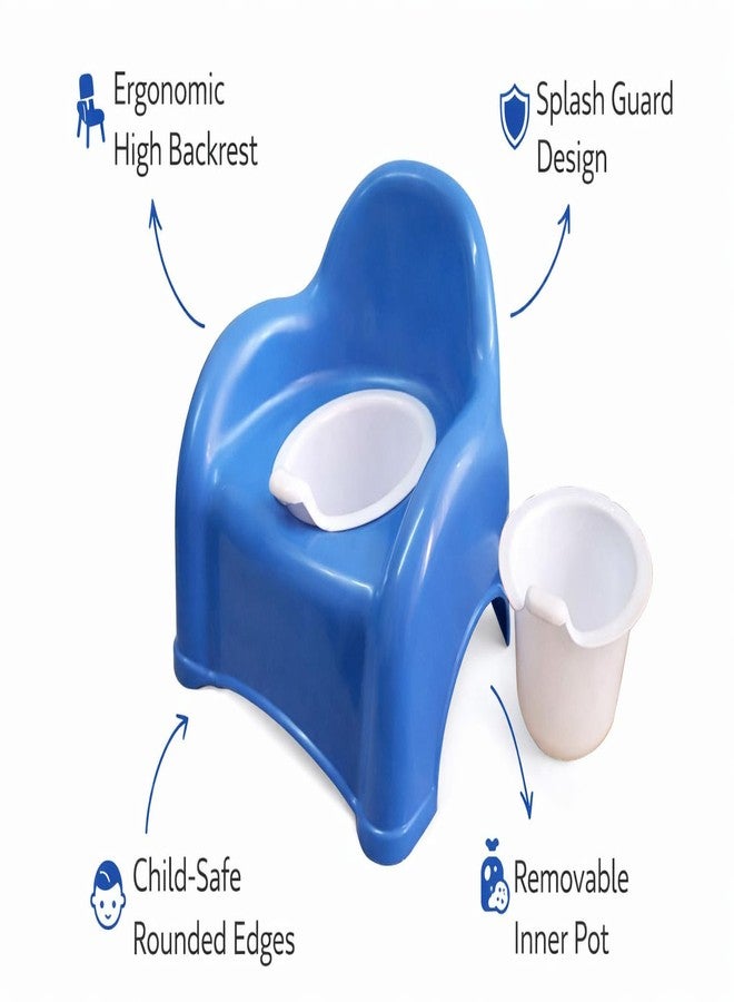 Maanit Baby Toilet Training Potty Seat with Upper Closing Lid with Removable Bowl (Blue) - Image 3