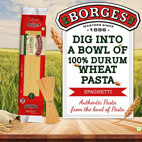 Borges Spaghetti Source of Protein, Cholestrol Free, Cooked in 10 Minutes, 100% Durum Wheat Pasta - 500 grams - Image 2
