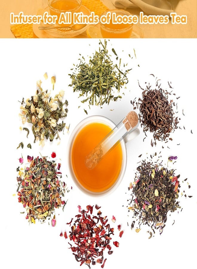 Osowake Glass Tea Strainers for Loose Tea, Glass Tea Infuser for Long Leaf Tea, Reusable Tea Diffusers with Cork, Large Loose Tea Steeper Filter for Cup - Image 2