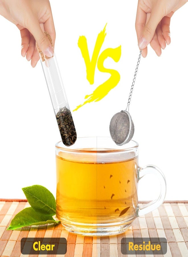 Osowake Glass Tea Strainers for Loose Tea, Glass Tea Infuser for Long Leaf Tea, Reusable Tea Diffusers with Cork, Large Loose Tea Steeper Filter for Cup - Image 3