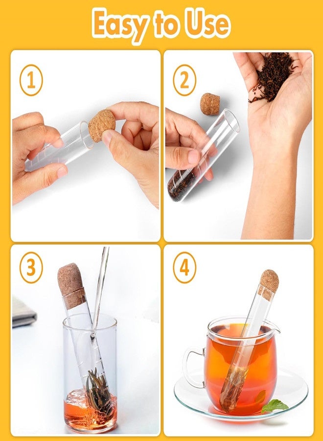 Osowake Glass Tea Strainers for Loose Tea, Glass Tea Infuser for Long Leaf Tea, Reusable Tea Diffusers with Cork, Large Loose Tea Steeper Filter for Cup - Image 4