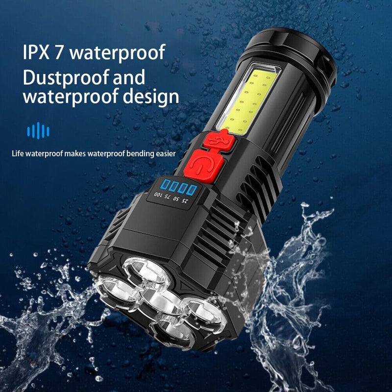 Care4 Care 4 Strong Bright 5 LED 1cob Flashlight USB Rechargeable Flashlight Torch Black 14 cm Rechargeable - Image 3