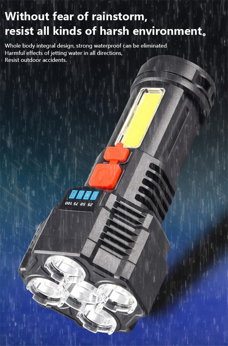Care4 Care 4 Strong Bright 5 LED 1cob Flashlight USB Rechargeable Flashlight Torch Black 14 cm Rechargeable - Image 5