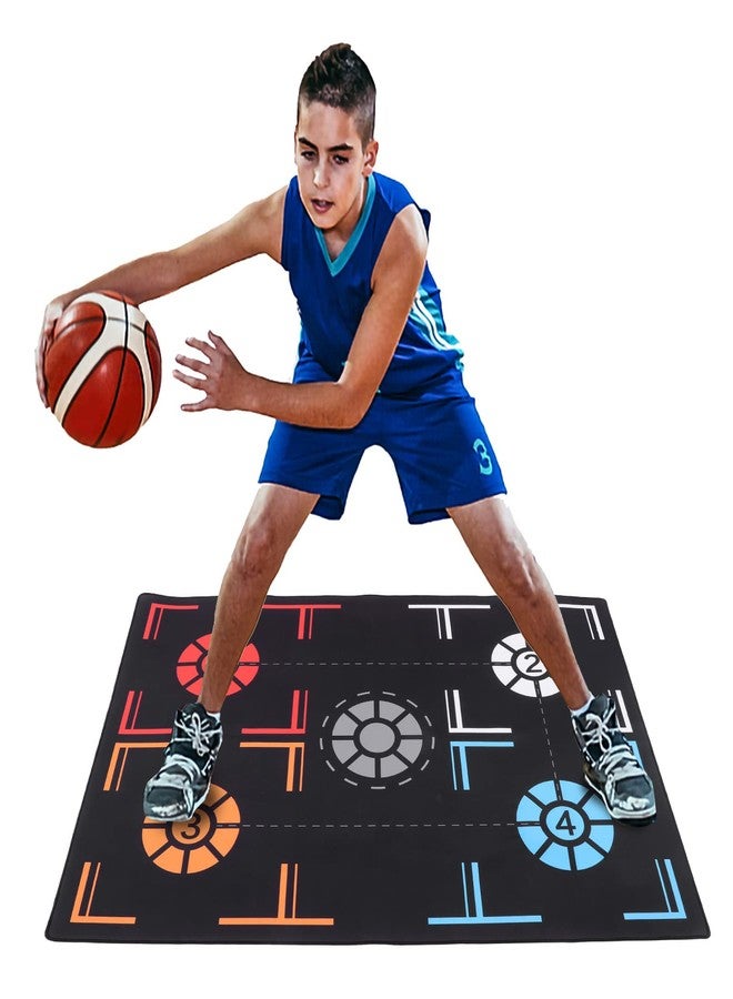 Naroote Basketball Sticky Mat, Basketball Training Mat, Basketball Pads for Training Training Mat Rubber Black Basketball Footstep Mat for Kids for Home - Image 2