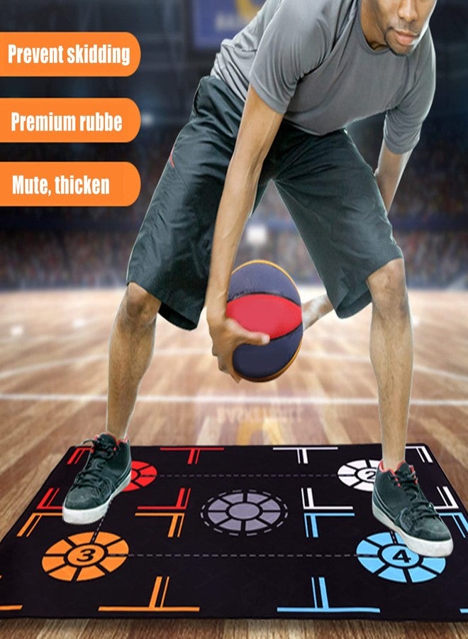 Naroote Basketball Sticky Mat, Basketball Training Mat, Basketball Pads for Training Training Mat Rubber Black Basketball Footstep Mat for Kids for Home - Image 4