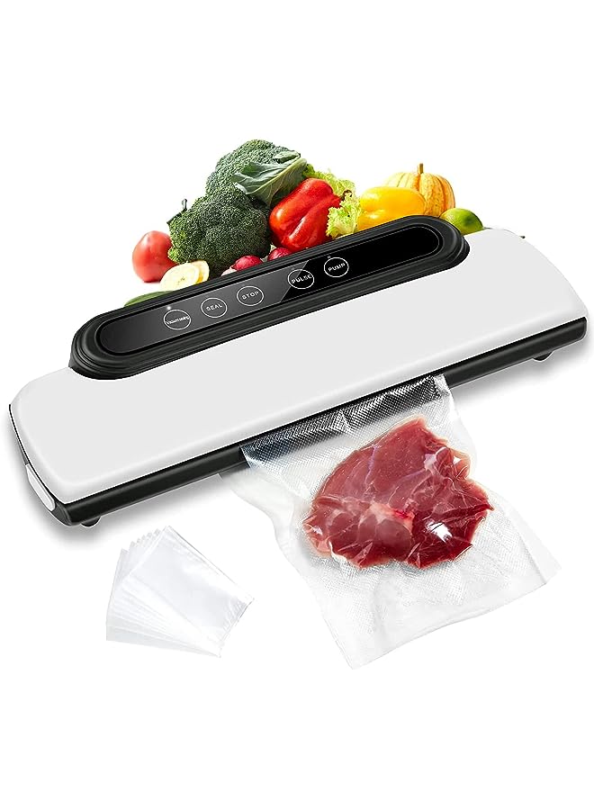 Occuwzz Vacuum Sealer Machine,Sealing Machine With 10 Vacuum Sealer Bags,Dry & Moist Modes, Easy To Clean,For Meat Or Wet Food In Home Kitchen - Image 1