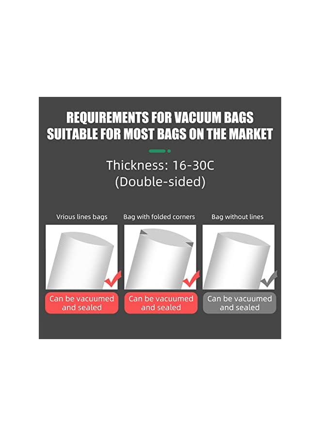 Occuwzz Vacuum Sealer Machine,Sealing Machine With 10 Vacuum Sealer Bags,Dry & Moist Modes, Easy To Clean,For Meat Or Wet Food In Home Kitchen - Image 4