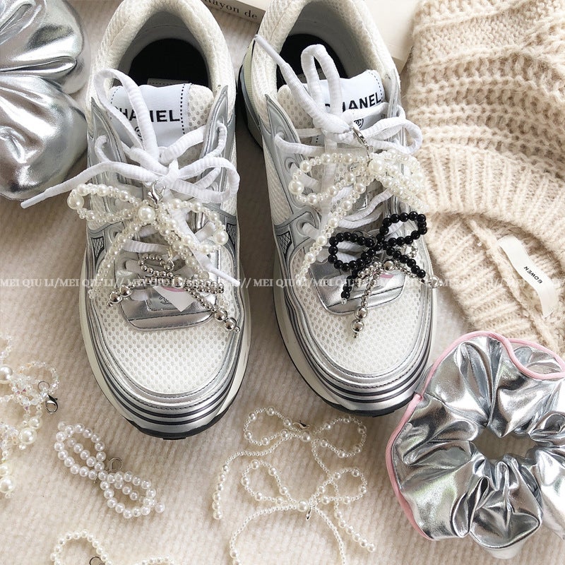 New Fashion Trend Pearl Shoes Flower Bow Tassel Shoe Buckle Hanging Ornaments Chanel Style Pendant Shoes Accessories - Image 3