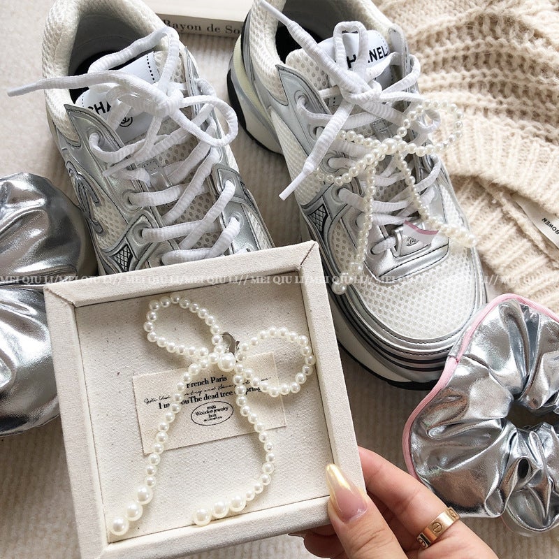 New Fashion Trend Pearl Shoes Flower Bow Tassel Shoe Buckle Hanging Ornaments Chanel Style Pendant Shoes Accessories - Image 5