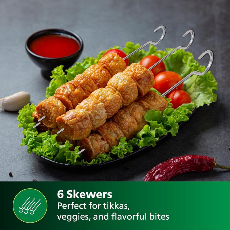 Philips Airfryer Party Sizzler Kit with Double layer grill rack, skewers, HD9815/01, Compatible with Large Airfryer - Image 4