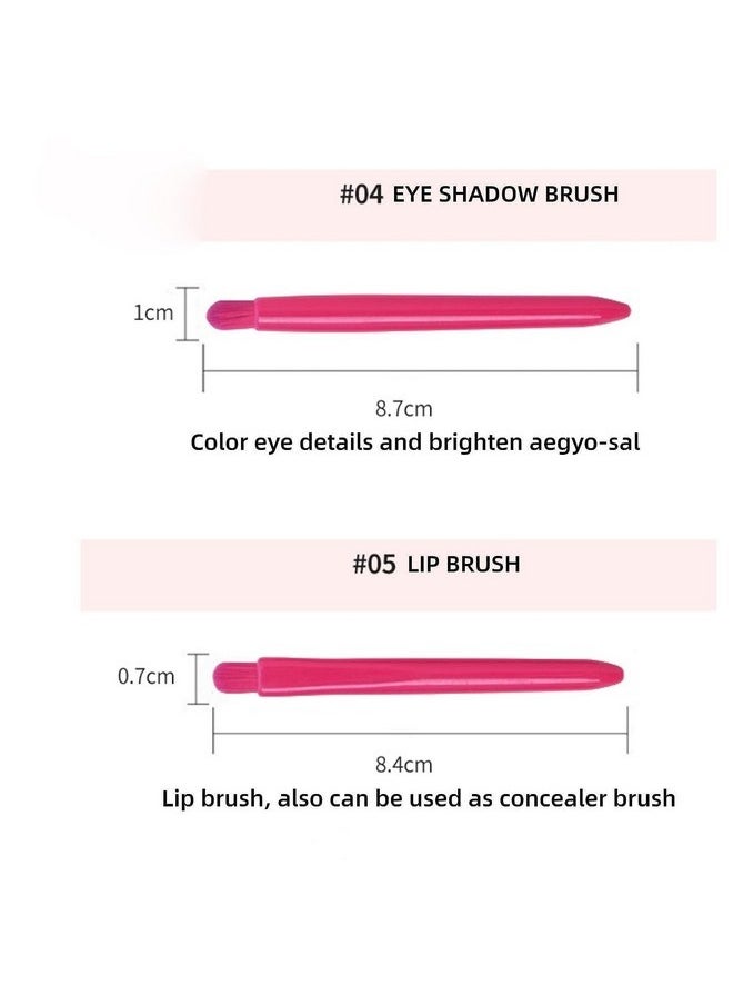 SKINPLUS Travel Friendly Makeup Brush Applicator Set Of 5 Box With Mirror (Pink)  - Image 5