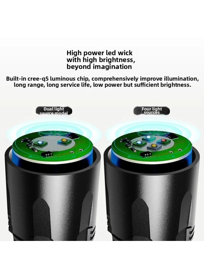 Night Fishing Lamp Laser Light Strong Light Fishing Lamp Purple Light Table Fishing Blue Light Four Light Source Fishing Fish Charging Flashlight-Color:65 Hours Of Four Light Sources + 65 Hours Of Induction Bait Light  - Image 4