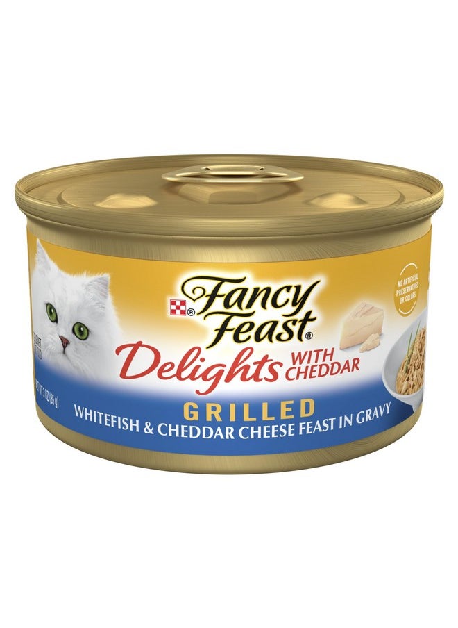 فانسي فيست طعام القطط Y Feast Delights مع سمك أبيض مشوي بالجبن الشيدر ووجبة شيدر في صلصة طعام القطط الرطبة - (عبوة من 24 علبة) 3 أونصة  - Image 1