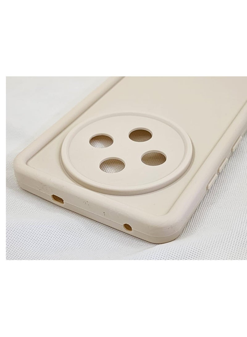 Oppo Reno 12F Silicone Case Soft Liquid Silicone Cover & Soft Microfiber - off-white - Image 3